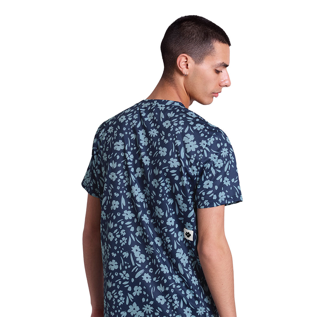 Saysky Flower Combat T-shirt med blomsterdesign i navy blå