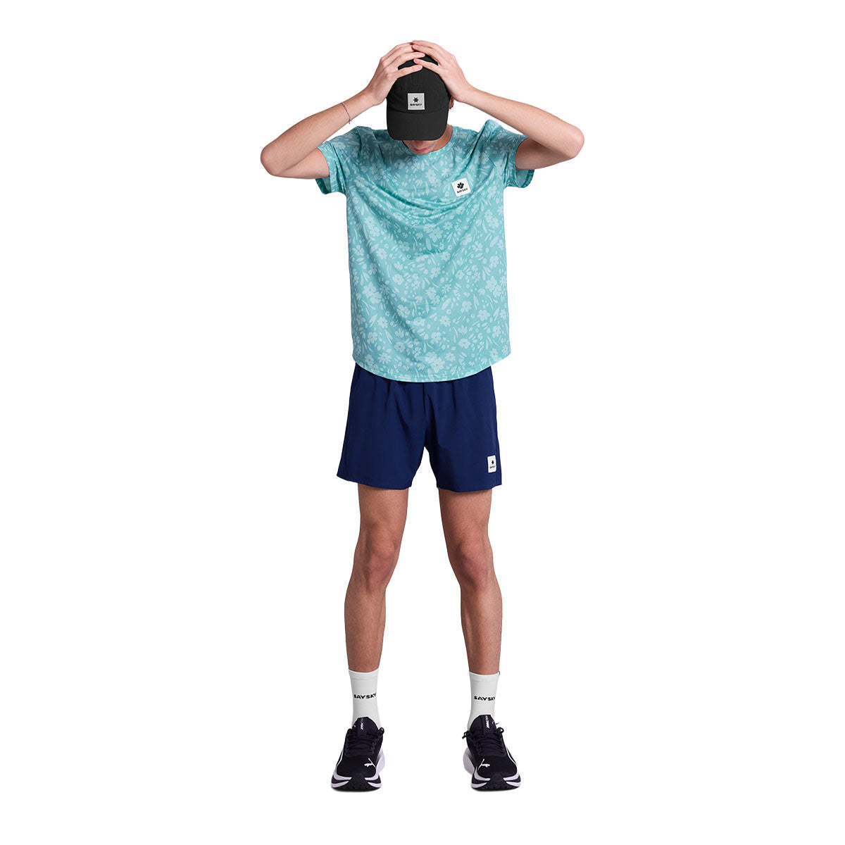 Saysky Flower Combat T-shirt i mintgrøn med blomsterdesign