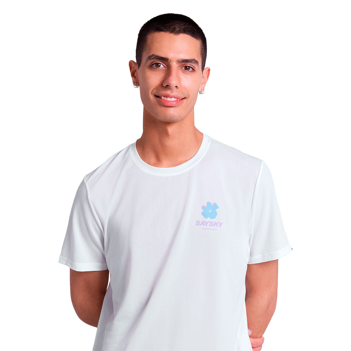 Hvid Saysky Flower Combat T-shirt med blomsterlogo
