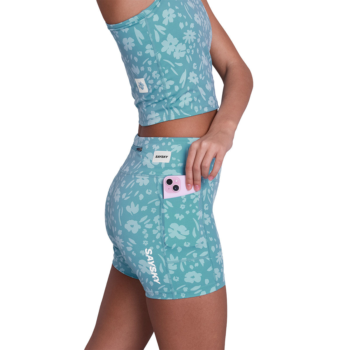 Saysky Flower Combat+ korte tights med lomme til telefon