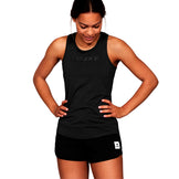 Saysky Logo Pace Top Dame i sort med racerback-design