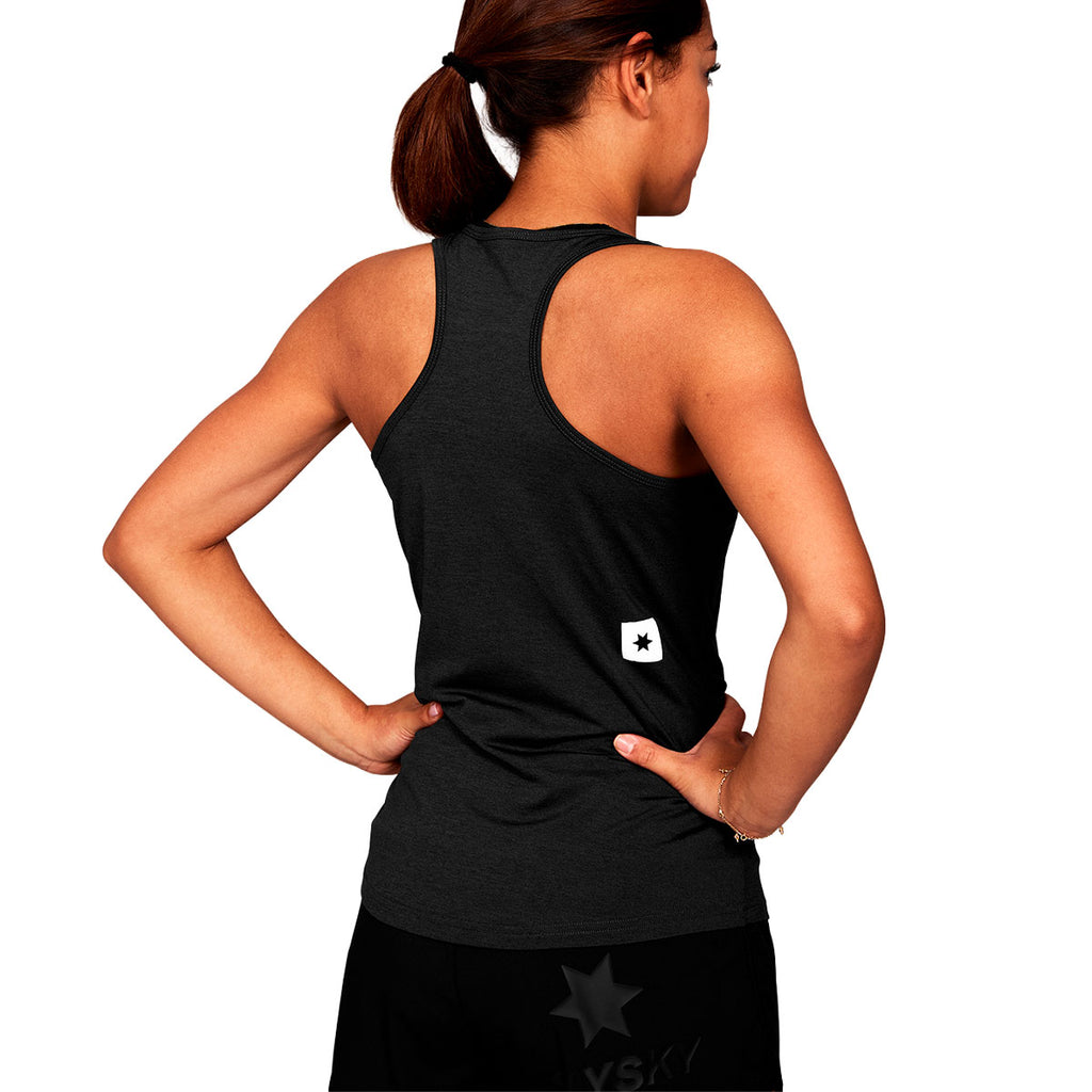 Saysky Logo Pace Top Dame i sort med racerback-design