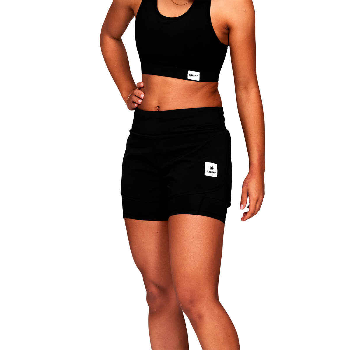 Saysky Pace 2 i 1 shorts 3" til damer i sort