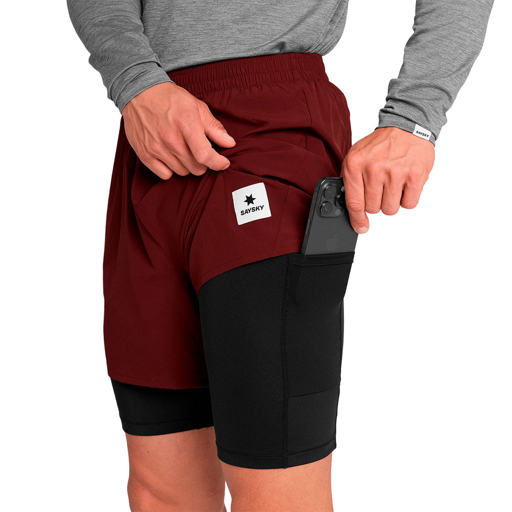 Saysky Pace 2 i 1 shorts med lomme til telefon