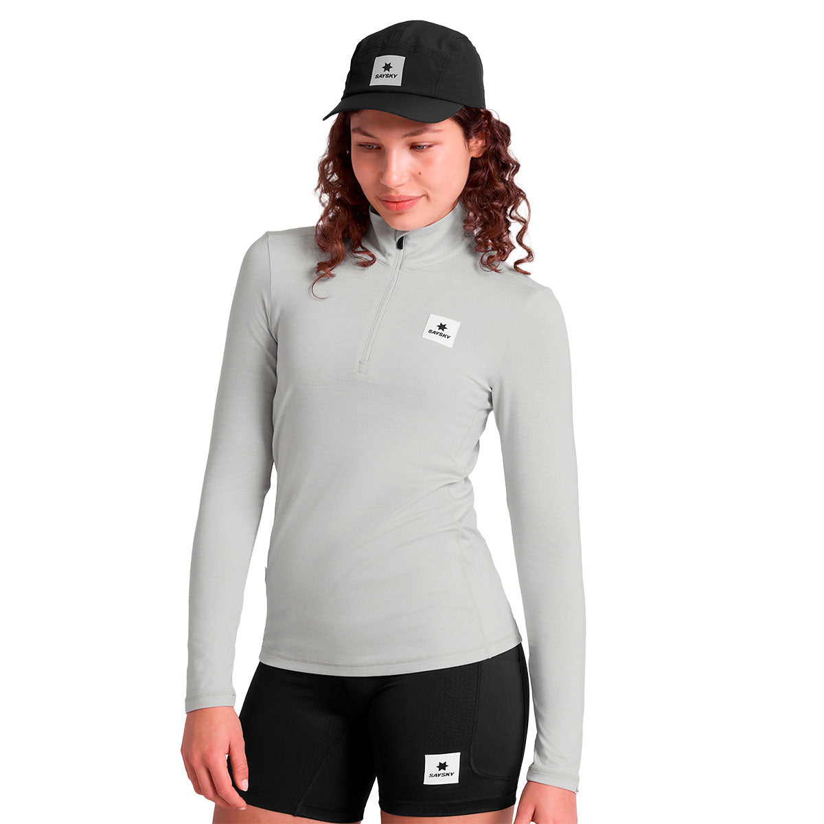 Saysky Pace Half Zip Langærmet Trøje i grå til kvinder