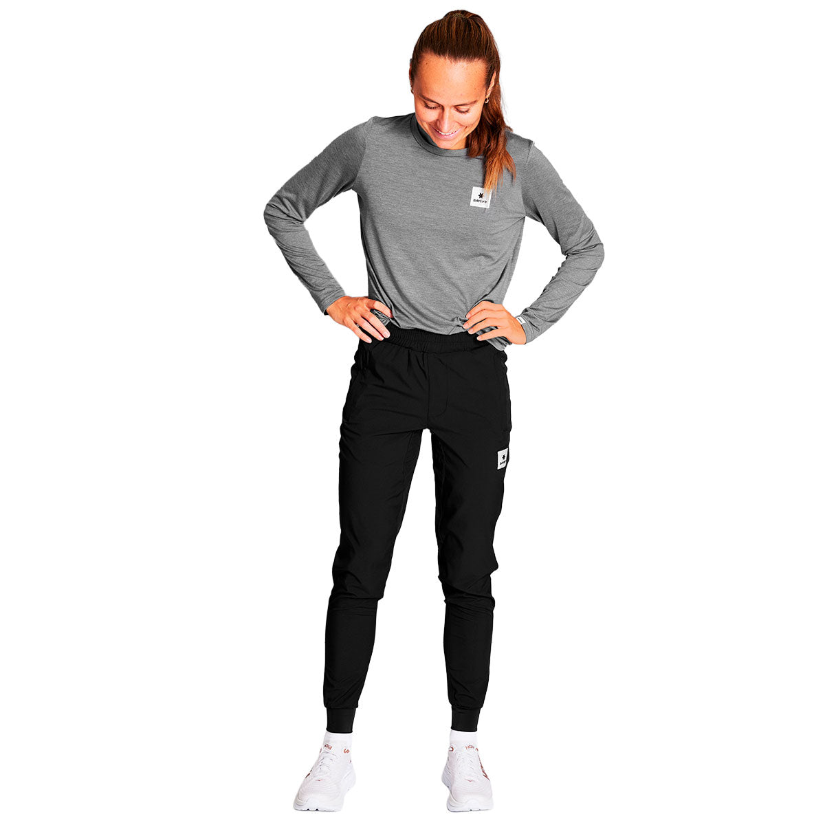 Saysky Pace Pants i sort med elastisk talje og lommer