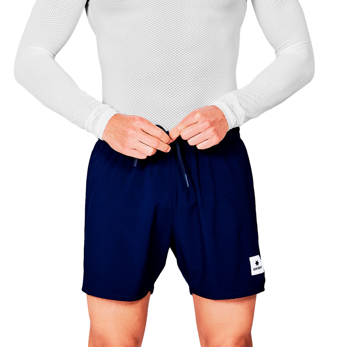 Saysky Pace Shorts 5" i navy med snørejustering
