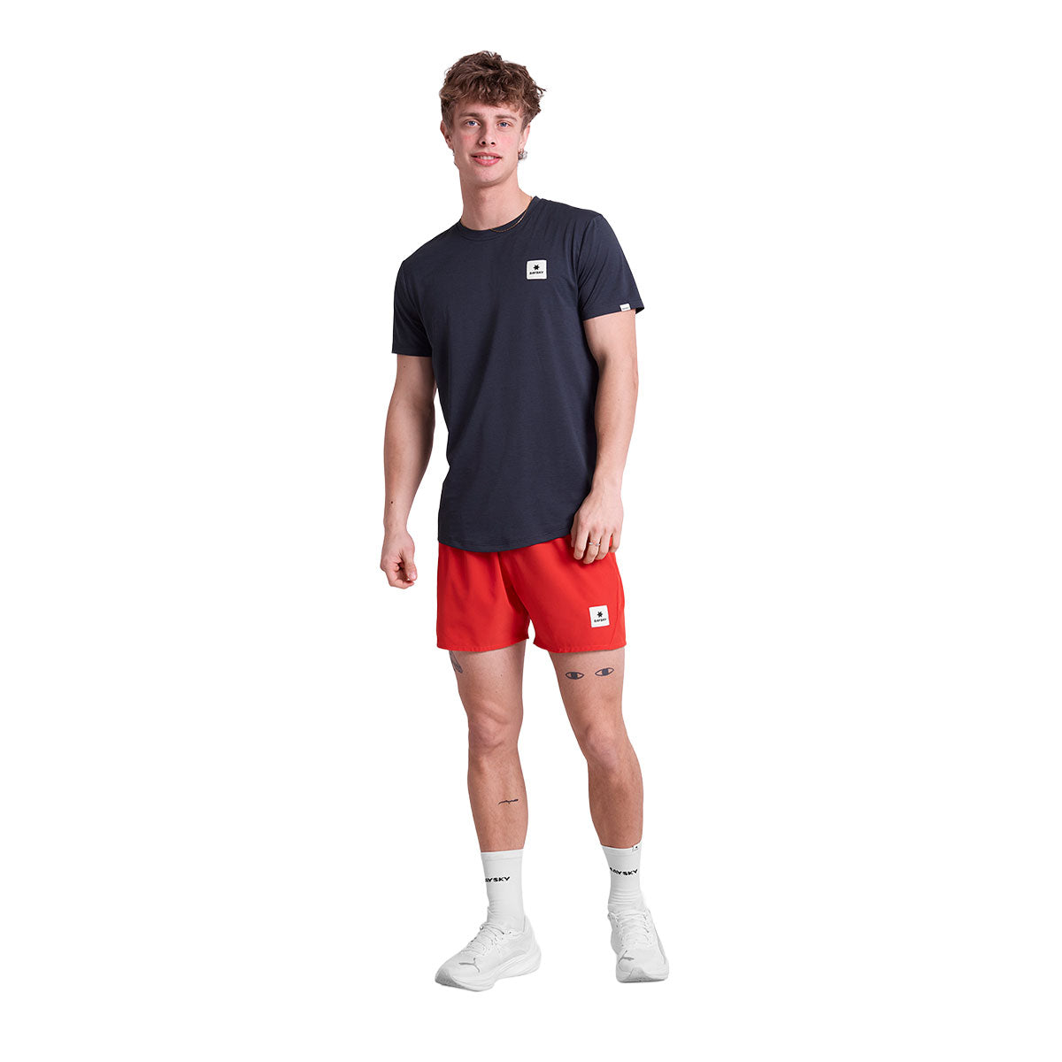 Saysky Pace Shorts 5" i rød farve, let og åndbar design