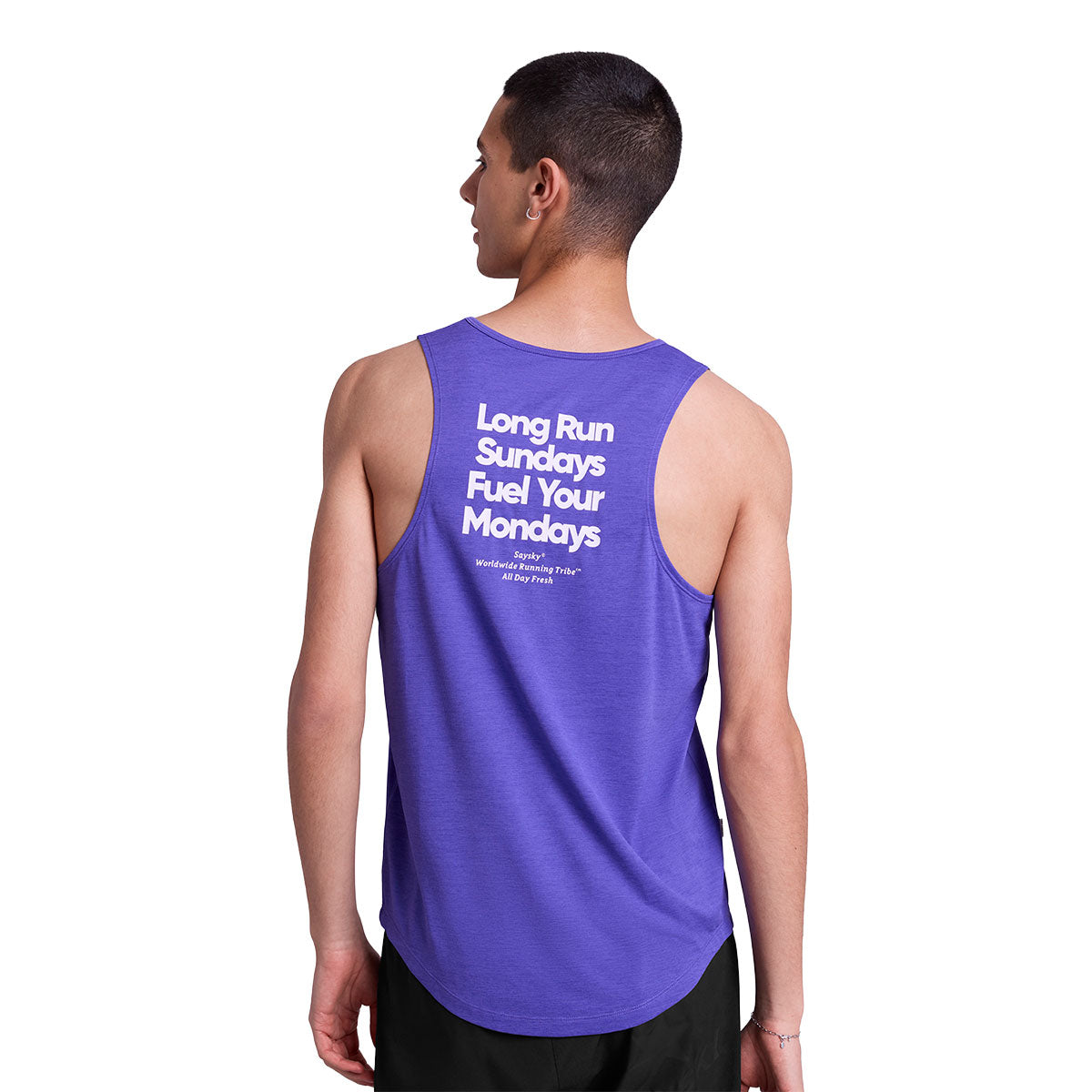 Saysky Statement Combat Pro Singlet i lilla med tekst bagpå