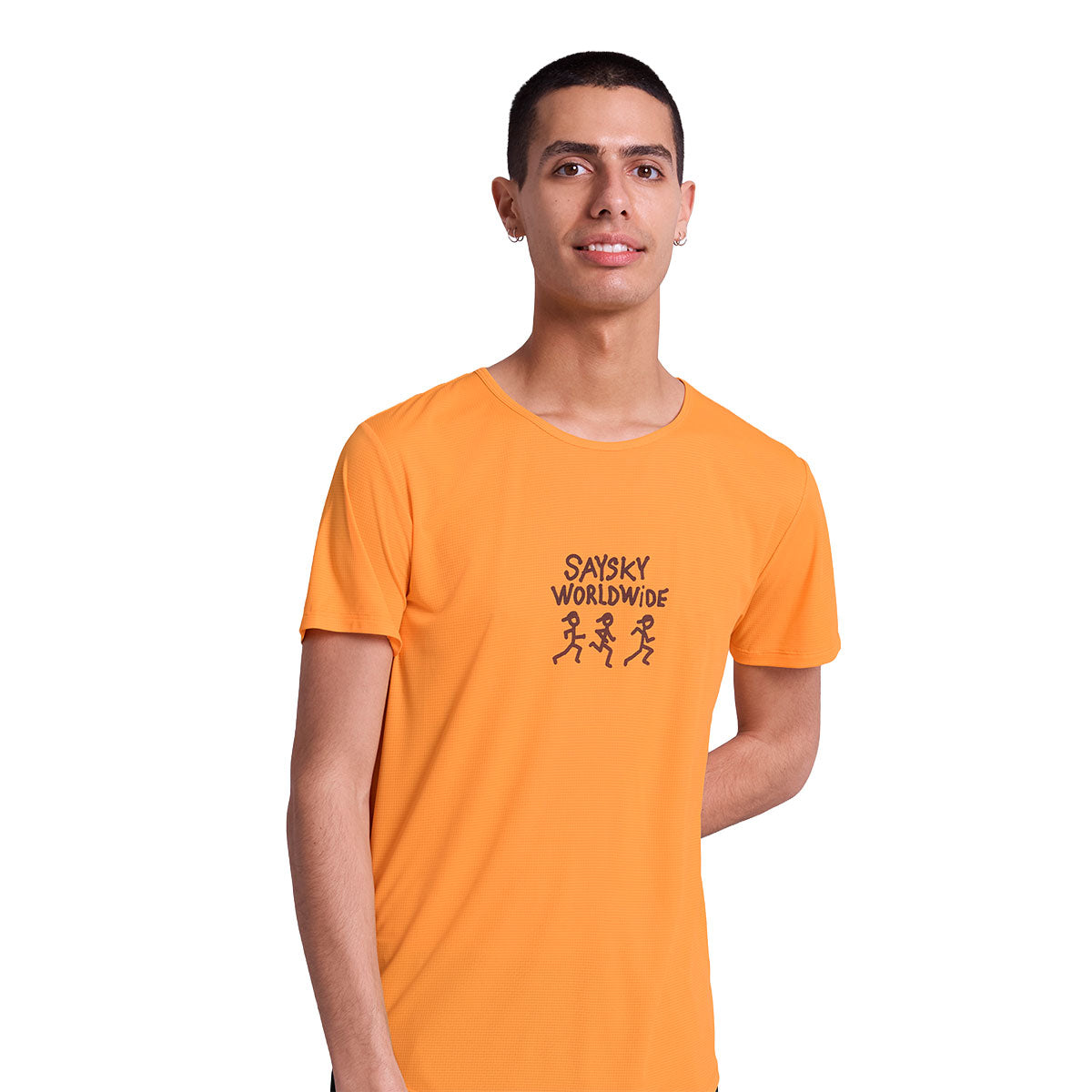 Saysky Statement Flow T-shirt i orange med tryk foran
