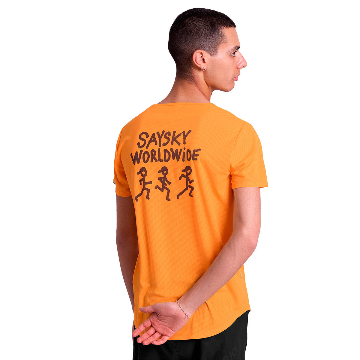 Saysky Statement Flow T-shirt i orange med grafik bagpå