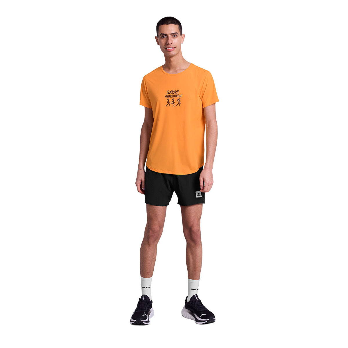 Saysky Statement Flow T-shirt i orange med tryk foran