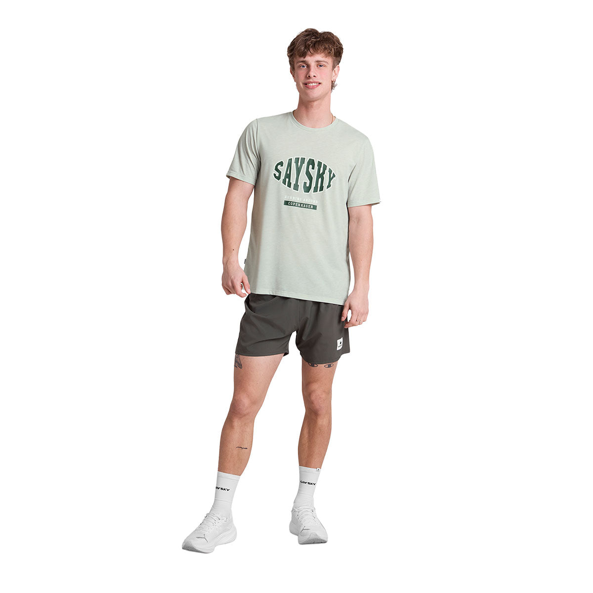Saysky Statement Motion T-shirt i lys grøn med tryk