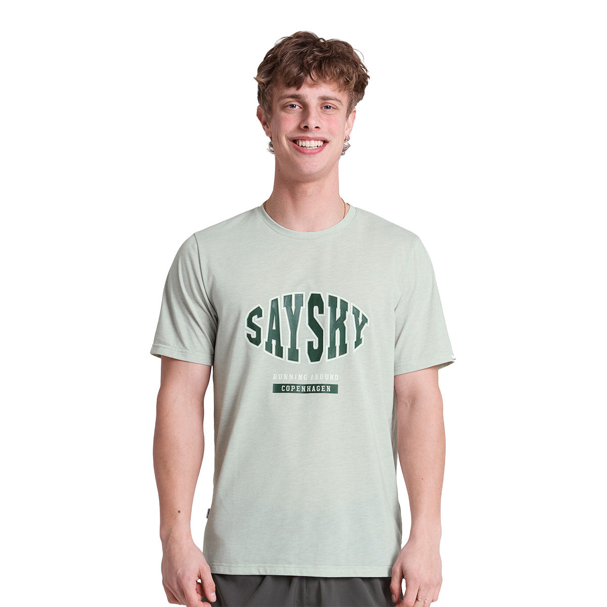 Saysky Statement Motion T-shirt i lys grøn med tryk