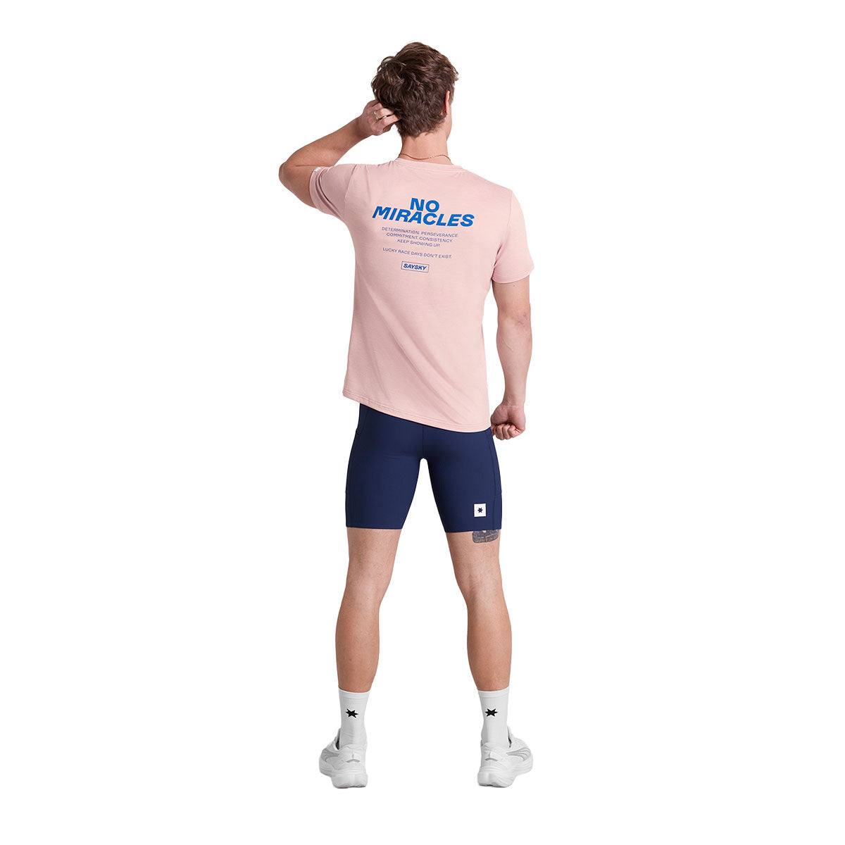 Saysky Statement Pace T-shirt i lyserød med tekst på ryggen