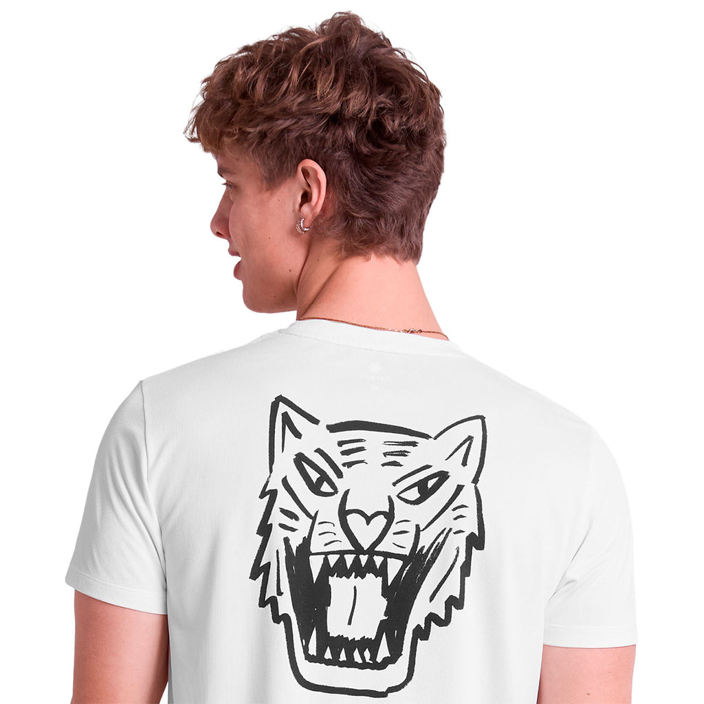 Hvid Saysky Tiger Combat Pro T-shirt med tigerdesign på ryggen