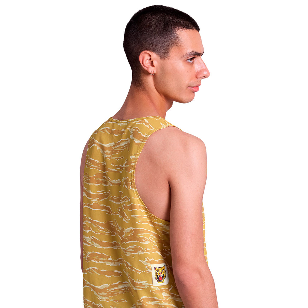Saysky Tiger Combat Singlet i gul med tigerprint