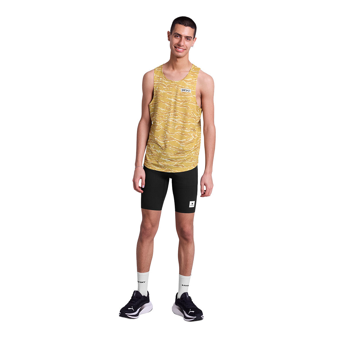 Saysky Tiger Combat Singlet i gul med mønster