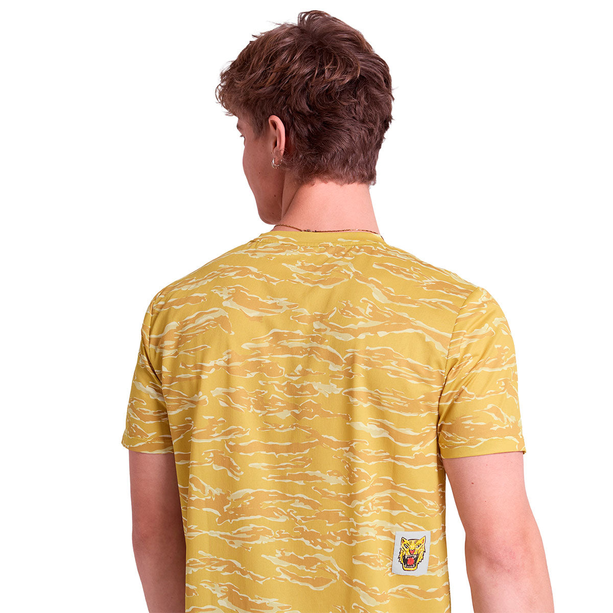 Saysky Tiger Combat T-shirt i gul med tigerprint bagpå