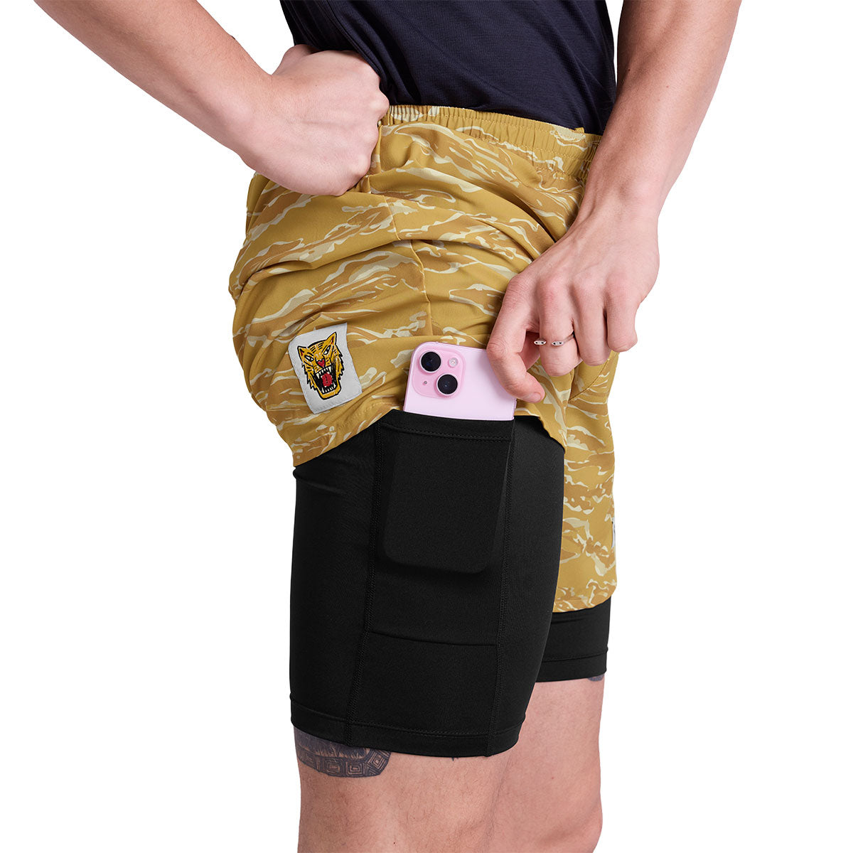 Saysky Tiger Pace 2 i 1 shorts med lomme til telefon