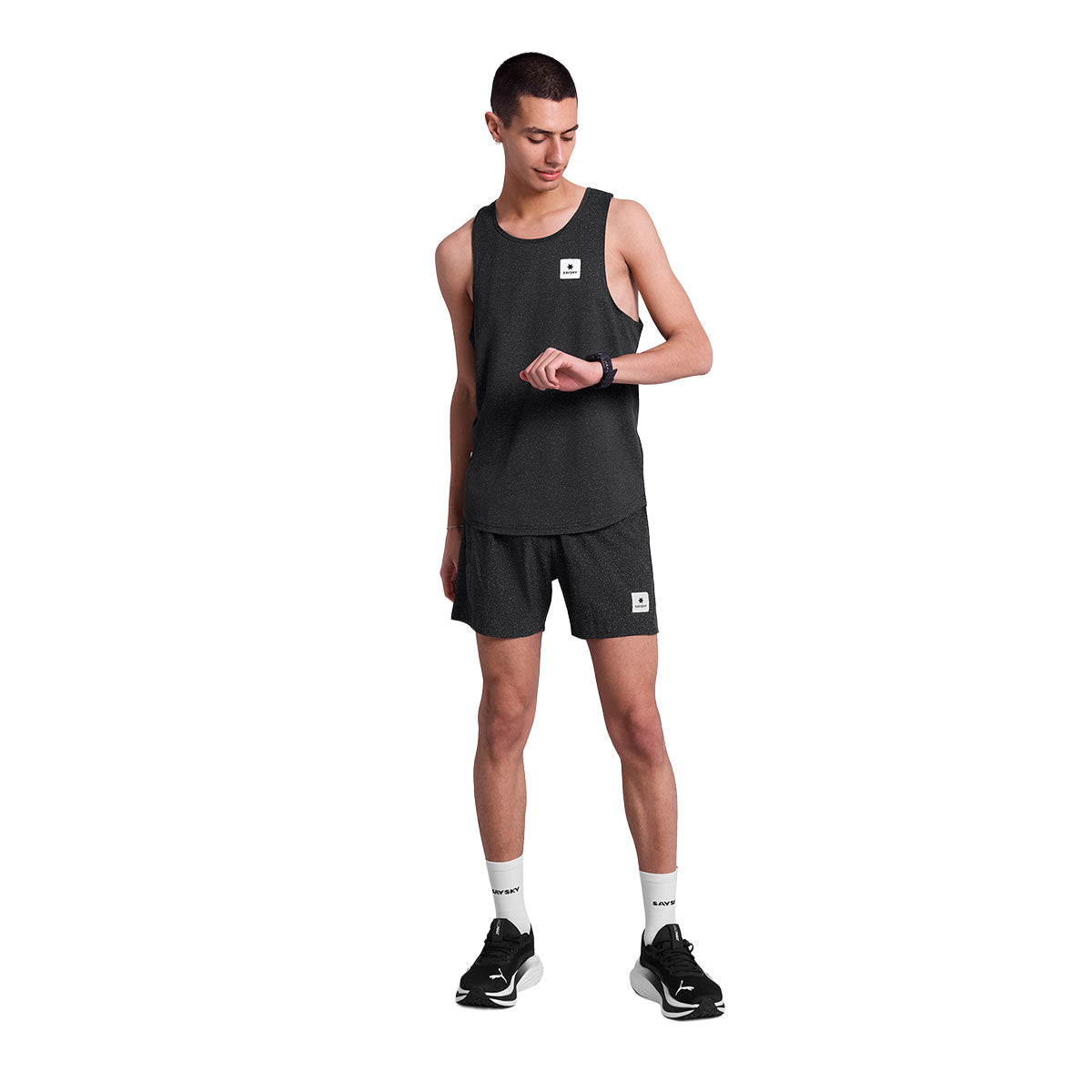 Saysky Universe Combat Singlet i sort med logo
