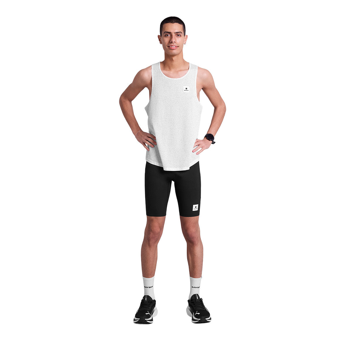 Saysky Universe Combat Singlet i hvidt med logo