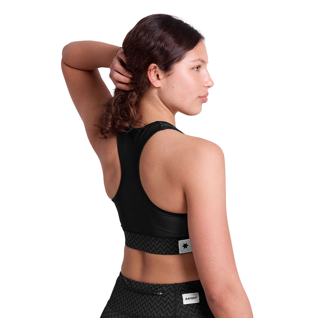 Saysky Zig Zag Combat Sports Bra Dame i sort med rygdetalje