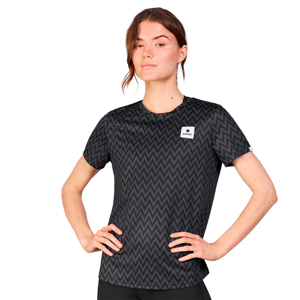 Saysky Zig Zag Combat T-shirt til damer med zigzag mønster
