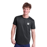 Saysky Zig Zag Combat T-shirt i sort med zigzag mønster