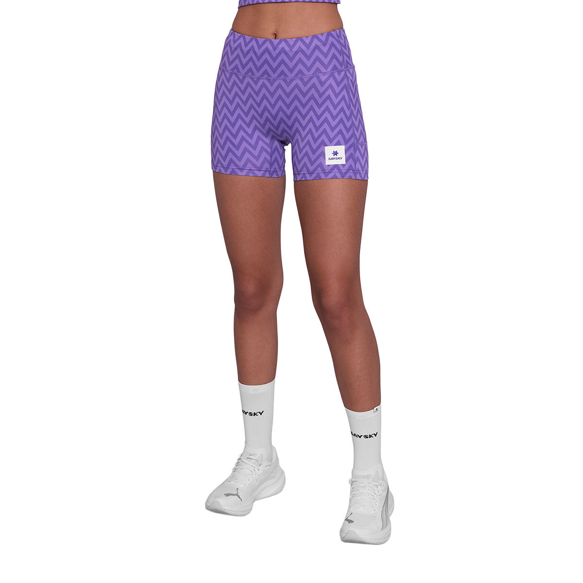 Saysky Zig Zag Combat+ kort tights 4" til damer i lilla