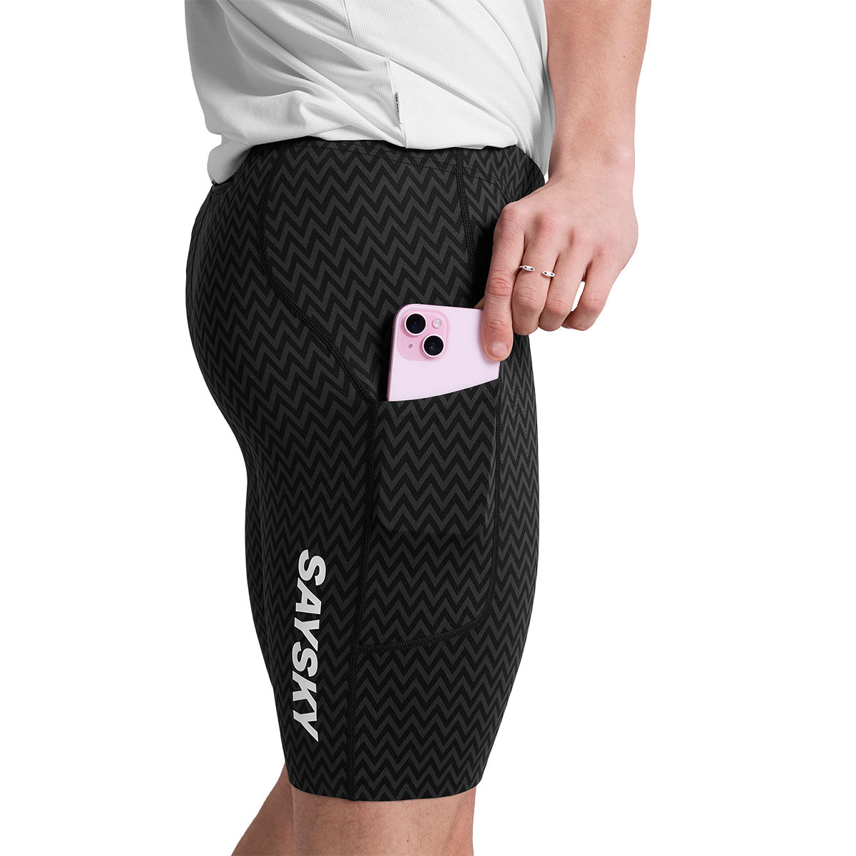 Saysky Zig Zag Combat+ korte tights med lomme til telefon