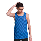 Saysky Zig Zag Flow Air Singlet i blå med zigzag mønster