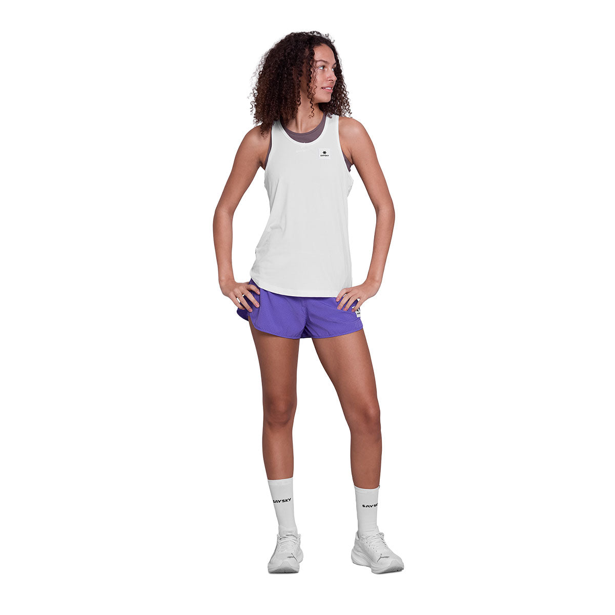 Saysky Zig Zag Pace Shorts 3" dame i lilla farve
