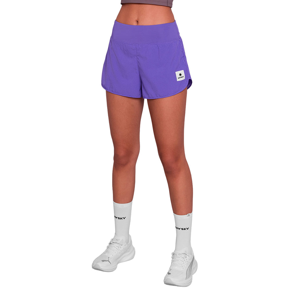 Saysky Zig Zag Pace Shorts 3" til damer i lilla farve