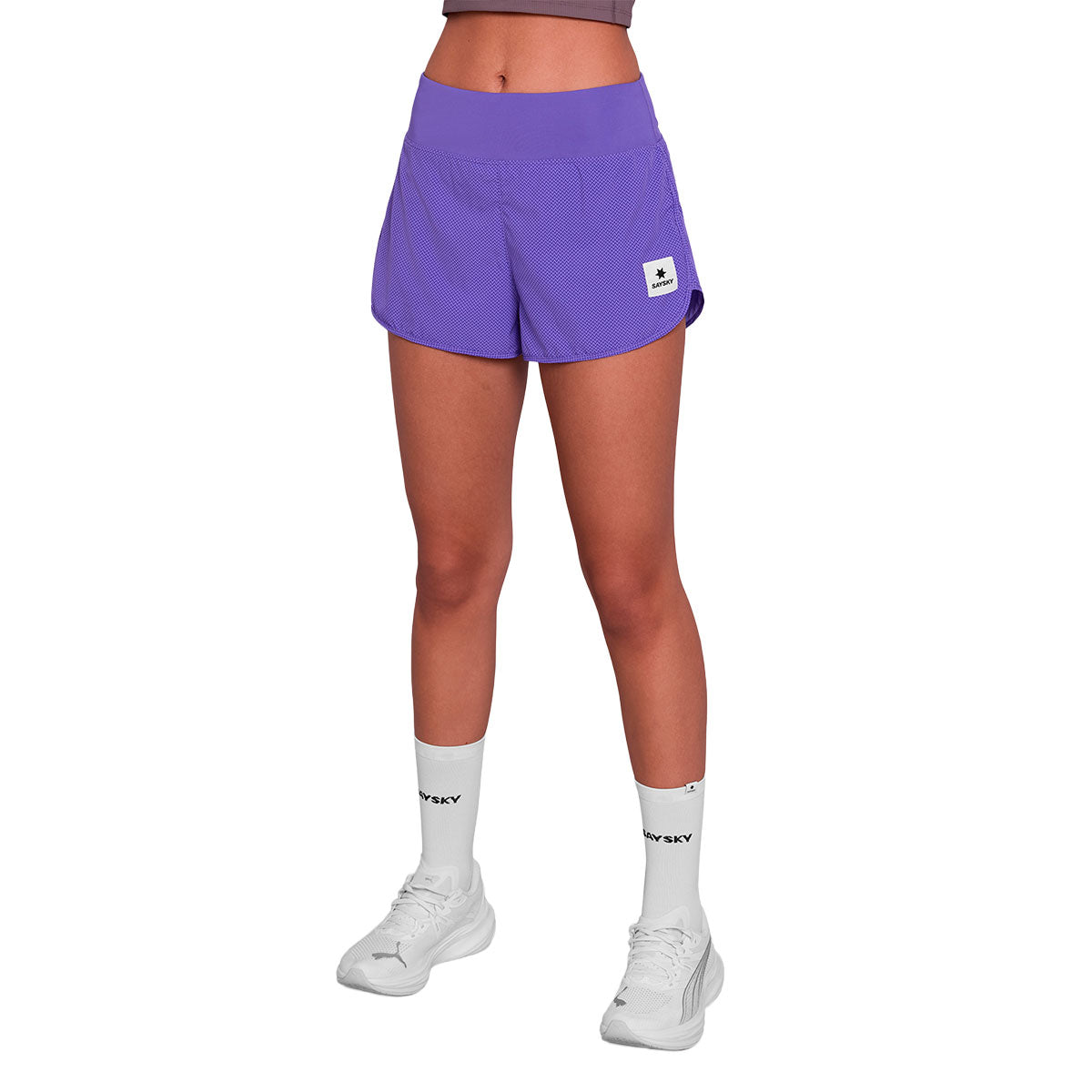 Saysky Zig Zag Pace Shorts 3" til damer i lilla farve