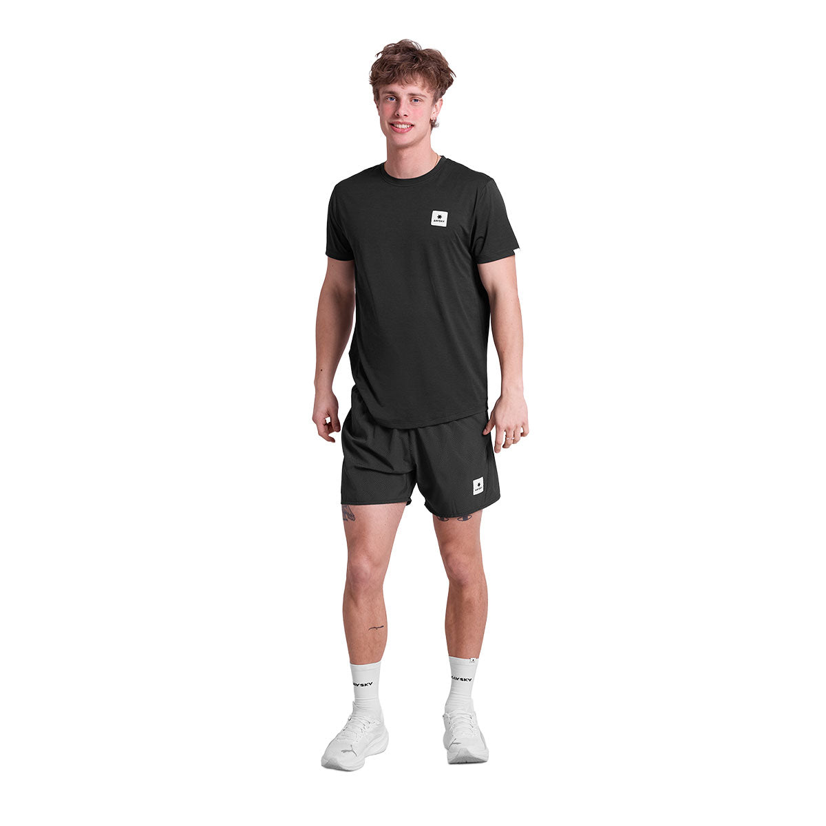 Saysky Zig Zag Pace Shorts 5'' i sort med logo