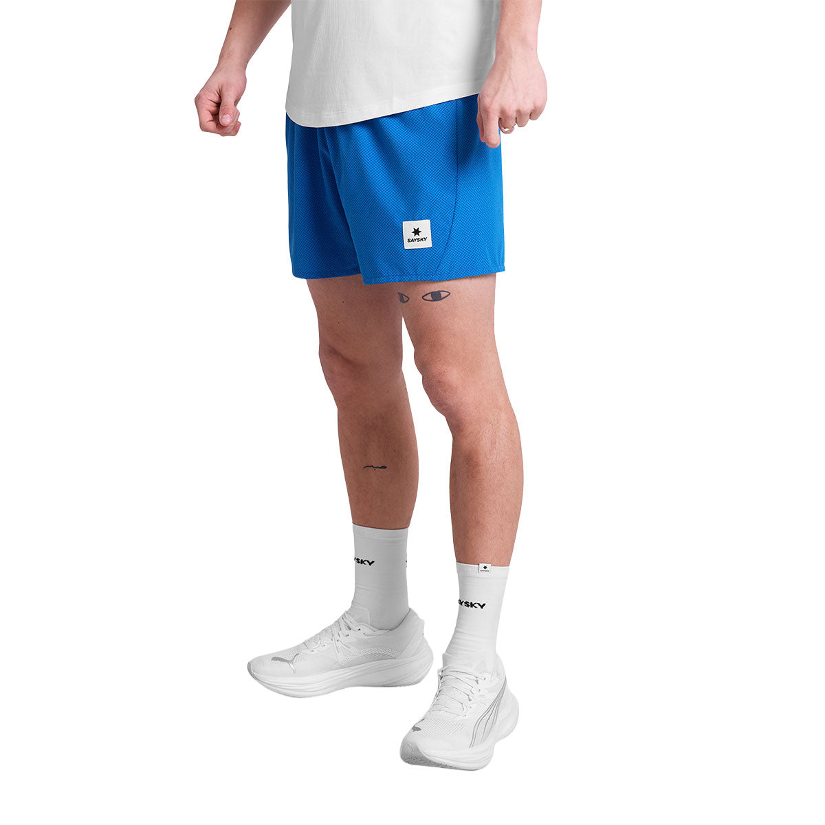 Saysky Zig Zag Pace Shorts 5'' i blå farve