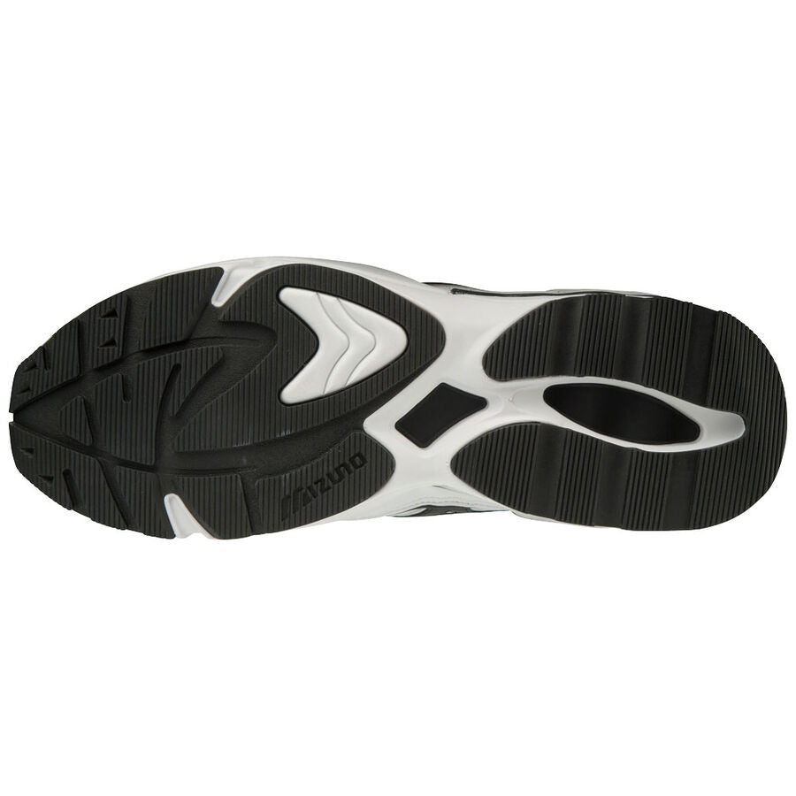 Mizuno Wave Rider 1 hvid sål med mønster