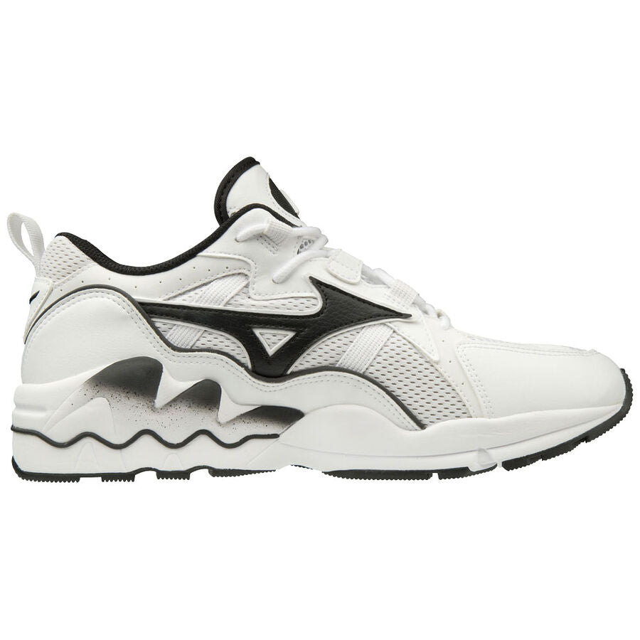 Mizuno Wave Rider 1 i hvidt med sort detalje