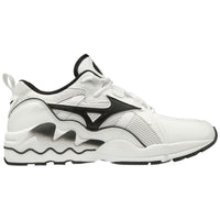 Mizuno Wave Rider 1 i hvidt med sort detalje