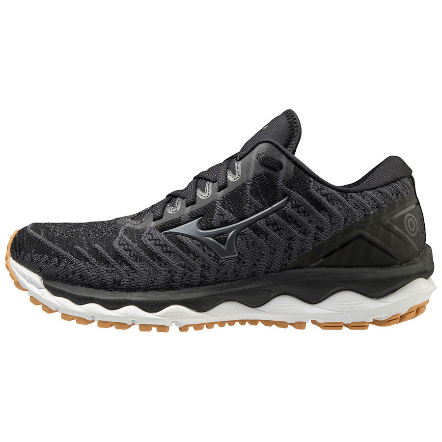 Mizuno Wave Sky 4 Waveknit dame løbesko i sort og grå
