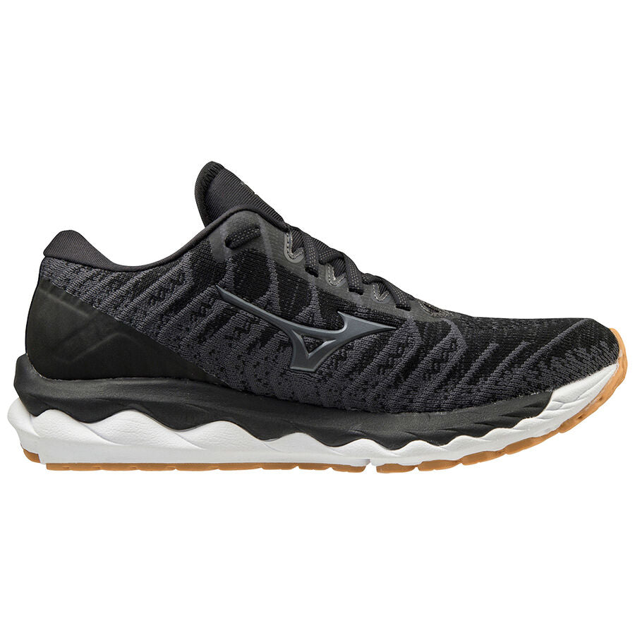 Mizuno Wave Sky 4 Waveknit dame løbesko i sort og hvid