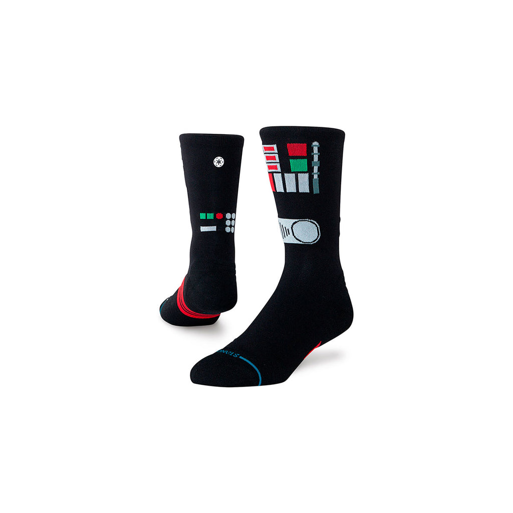 Mørke strømper med Star Wars design og farverige detaljer