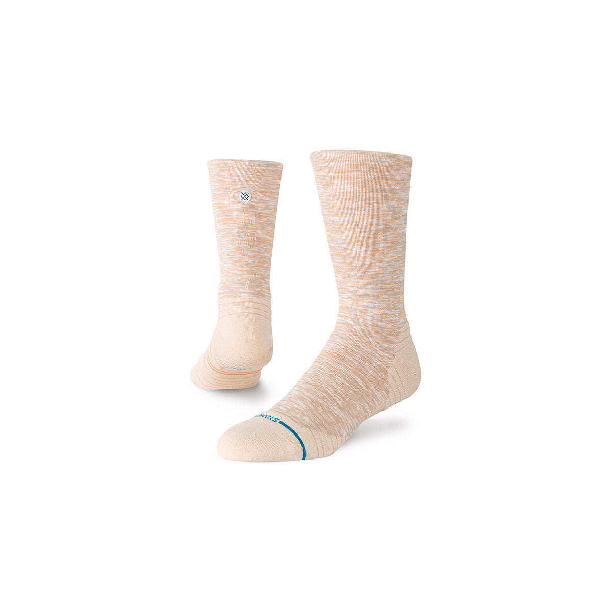 Marlede lyse crew strømper i beige farve