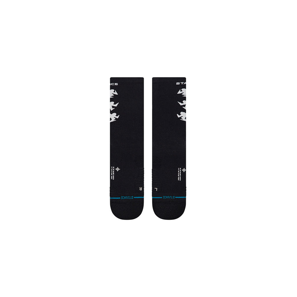 Stance Runner Light Crew strømper i sort med grafisk design