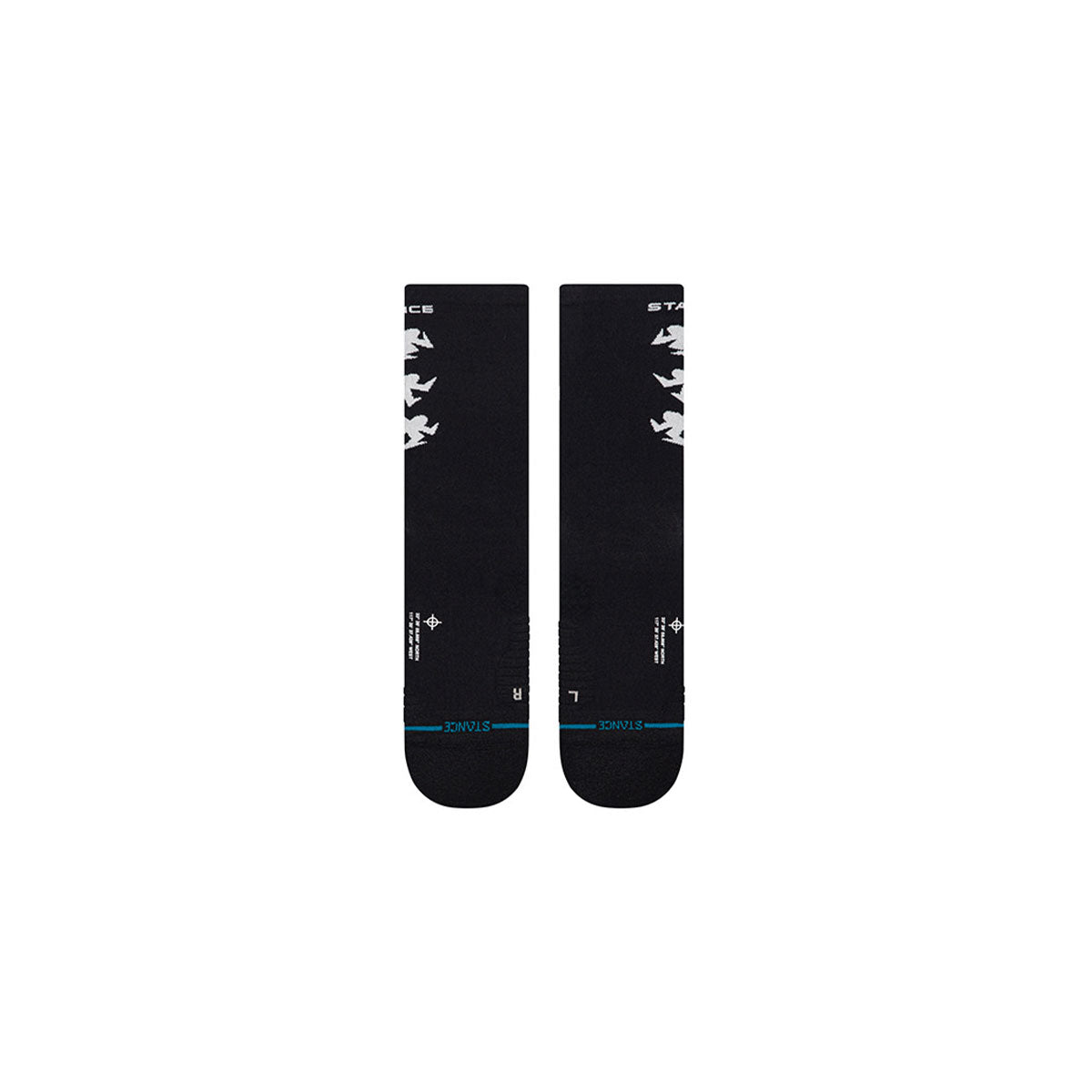 Stance Runner Light Crew strømper i sort med grafisk design