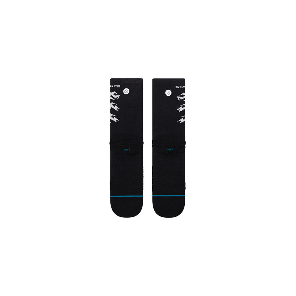 Stance Runner Light Crew strømper i sort med blå detaljer