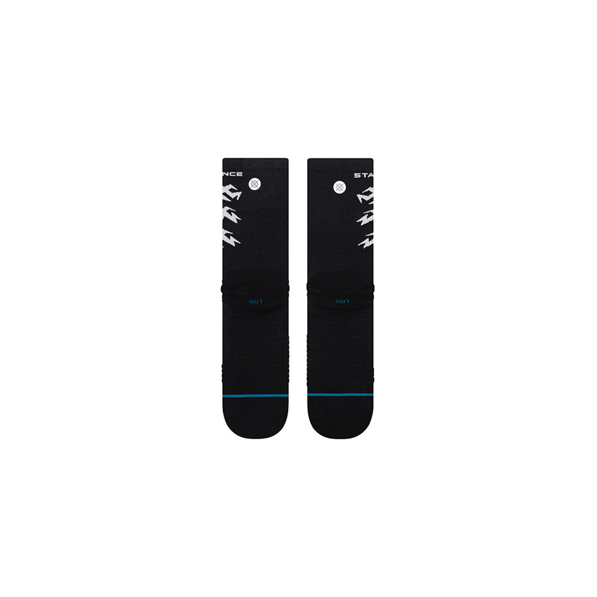 Stance Runner Light Crew strømper i sort med blå detaljer
