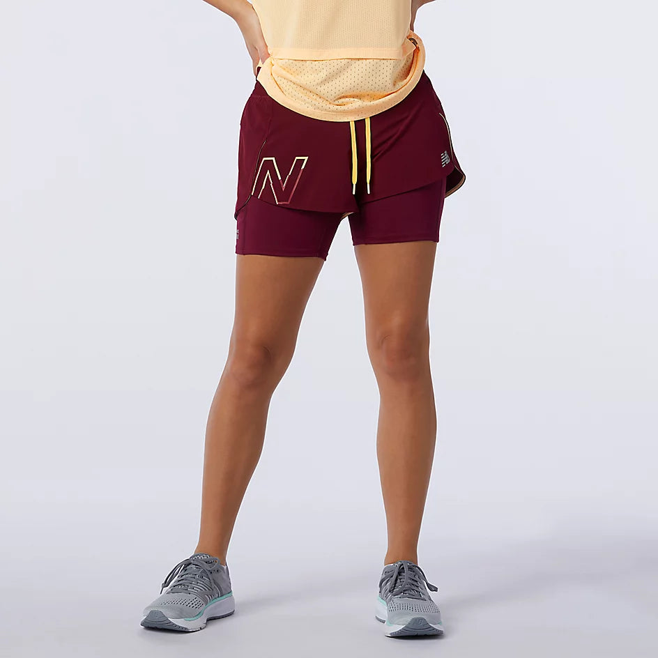 New Balance P Impact Run 2in1 Shorts Dame