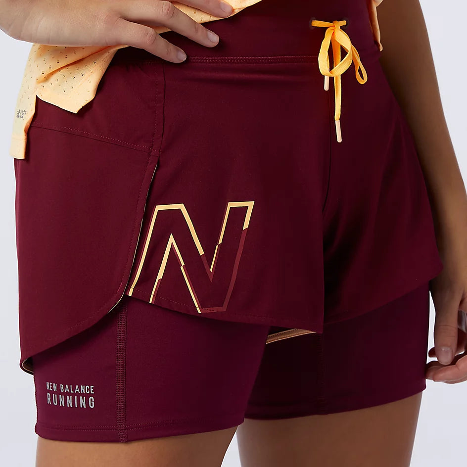 New Balance P Impact Run 2in1 Shorts Dame